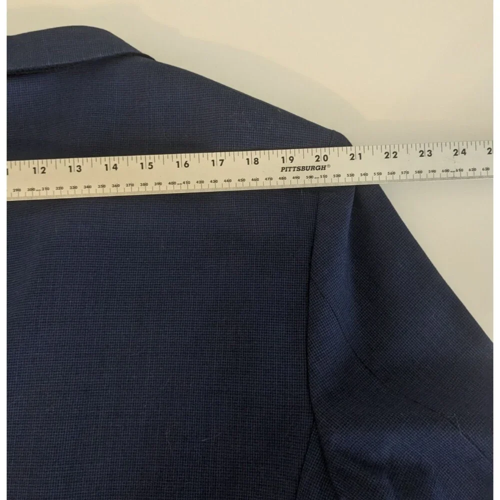 JB Britches Blazer Men’s 48R Logan Blue Suit‎ Jacket Wool Blend